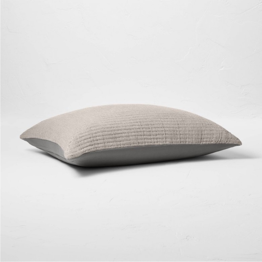 Standard Reversible Textured Cotton
Chambray Coverlet Sham - Casaluna - Picture 3 of 6